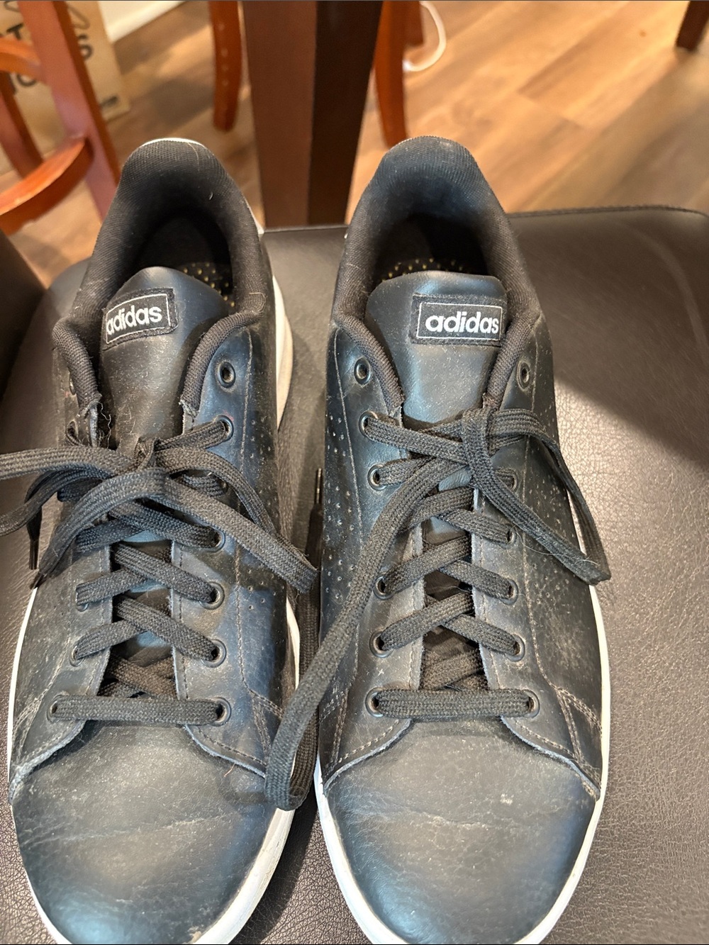 adidas Black Lace-Up Sneakers with White Outsole